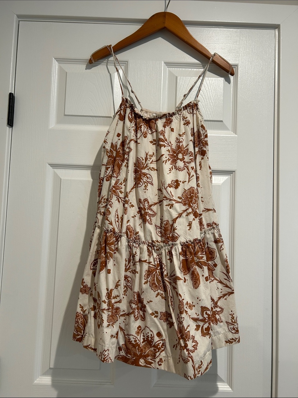 Abercrombie & Fitch Cream Mini Dress with Brown Floral Print